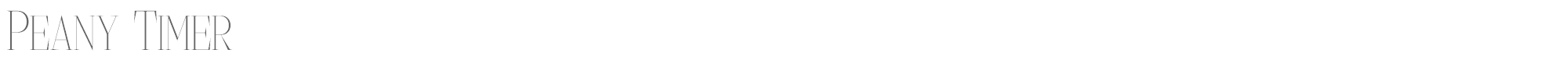 Sample characters Peany Timer Font